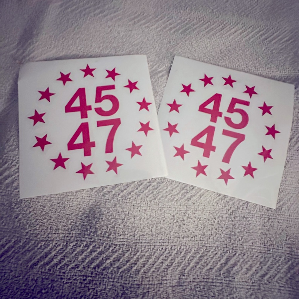 45 & 47 removable decals for MAGA President Trump years